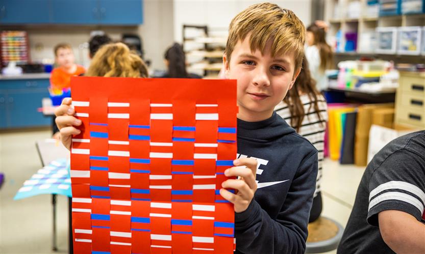 Students make kente cloths